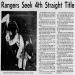 Rangers Seek 4th Straight Title