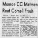 Monroe CC Matmen Rout Cornell Frosh