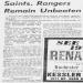 Saints, Rangers Remain Unbeaten