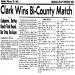 Clark Wins Bi-County Match
