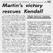 Martin's victory rescues Kendall