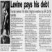 Levine pays his debt  (Page 1 of 2)