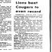 Lions beat Cougars to even record
