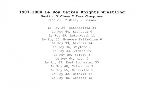 1987-1988 Le Roy Oatkan Knights Wrestling.