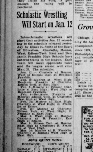 Scholastic Wrestling Will Start on Jan. 12