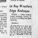 Le Roy Wrestlers Edge Keshequa