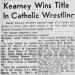 Kearney Wins Title In Catholic Wrestling