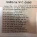 Indians win quad