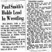 Paul Smith's Holds Lead in Wrestling