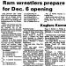 Ram wrestlers prepare for Dec. 6 opening