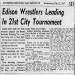 Edison Wrestlers Leading in City Tournament