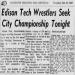 Edison Tech Wrestlers Seek City Championship Tonight