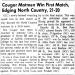 Cougar Matmen Win Fist Match, Edging North Country, 21-20