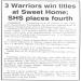 3 Warriors win titles at Sweet Home; Salamanca places fourth
