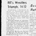 RIT Wrestlers Triumph, 14-12