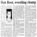 Dan Root, wrestling champ