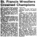 St. Francis Wrestlers Crowned Champions