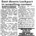 East downs Lockport in wrestling contest