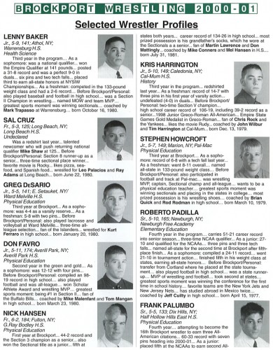 2000-2001 Brockport Golden Eagles