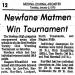 Newfane Matmen Win Tournament