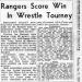 Rangers Score Win In Wrestle Tourney