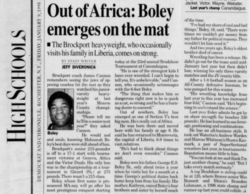 Out of Africa: Boley emerges on the mat