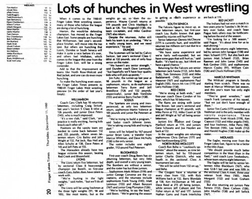 Lots of hunches in West wrestling