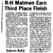 R-H Matmen Earn Third Place Finish