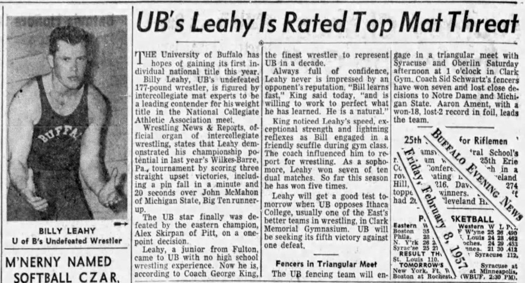 UB's Leahy Is Rated Top Mat Threat