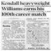 Kendall heavyweight Williams earns his 100th career match