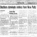 Bothers dominate entries from New Paltz