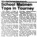 School Matmen Tops in Tourney