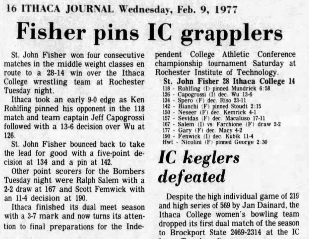 Fisher pins IC grapplers