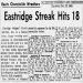 Eastridge Streak Hits 18