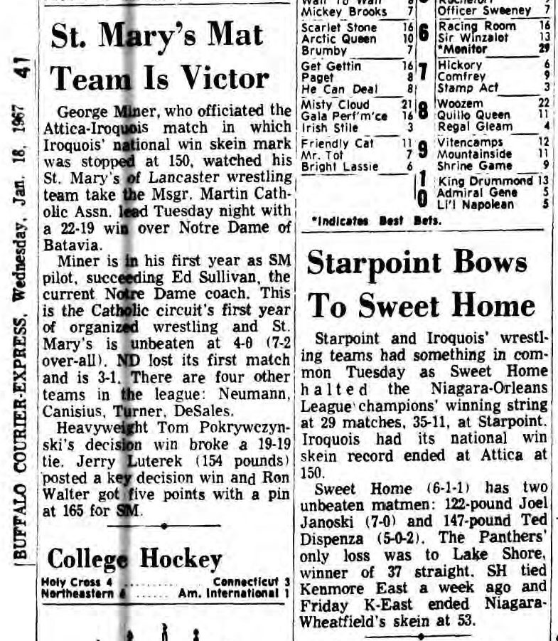 St. Mary's Mat Team Is Victor