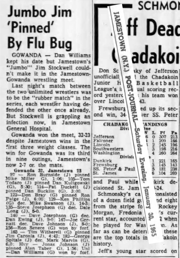 Jumbo Jim 'Pinned' By Flu Bug