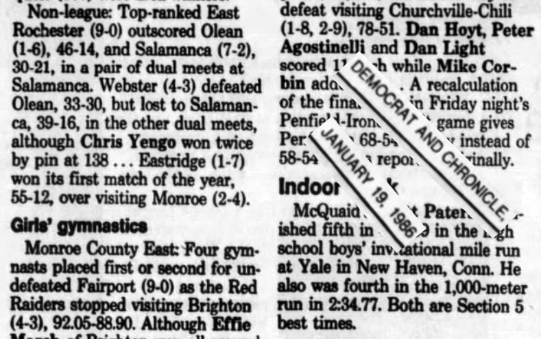 Top-ranked East Rochester wins 2