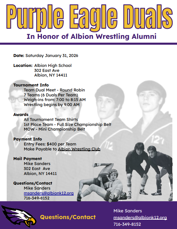 Albion Purple Eagle Duals has openings