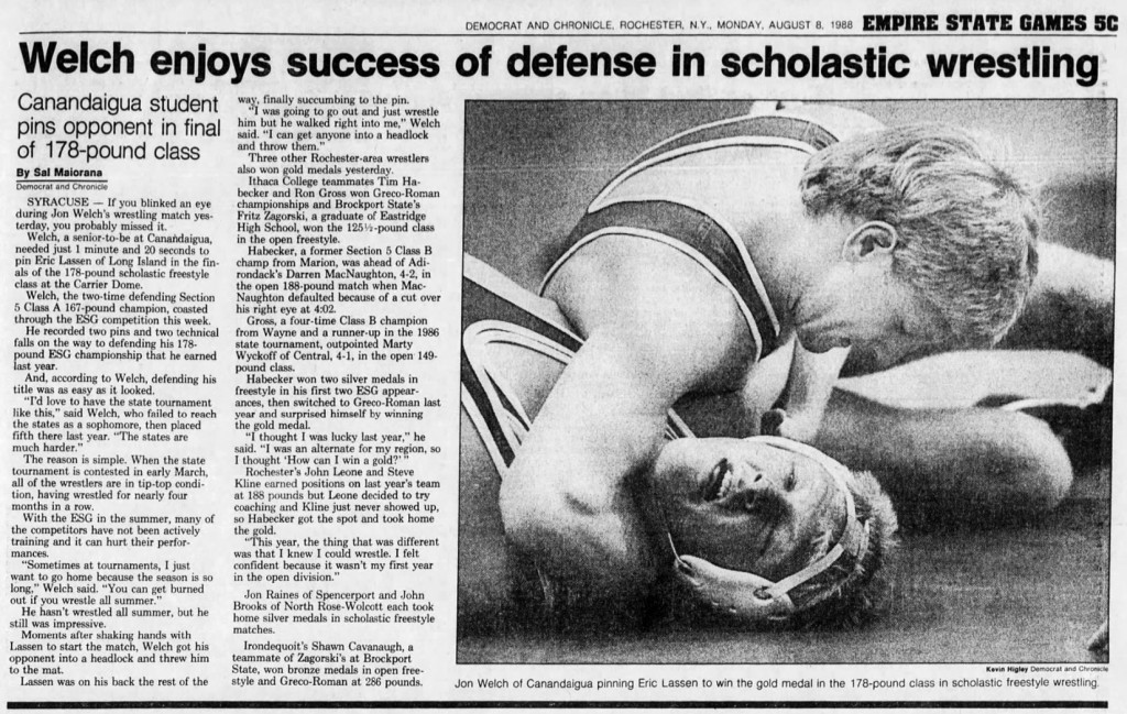 Welch enjoys success of defense in scholastic wrestling