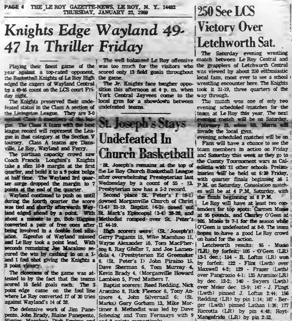 250 See Le Roy Victory Over Letchworth