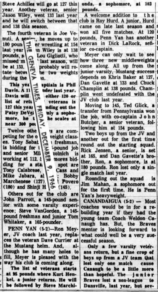 1966-1967 Penn Yan Musnags